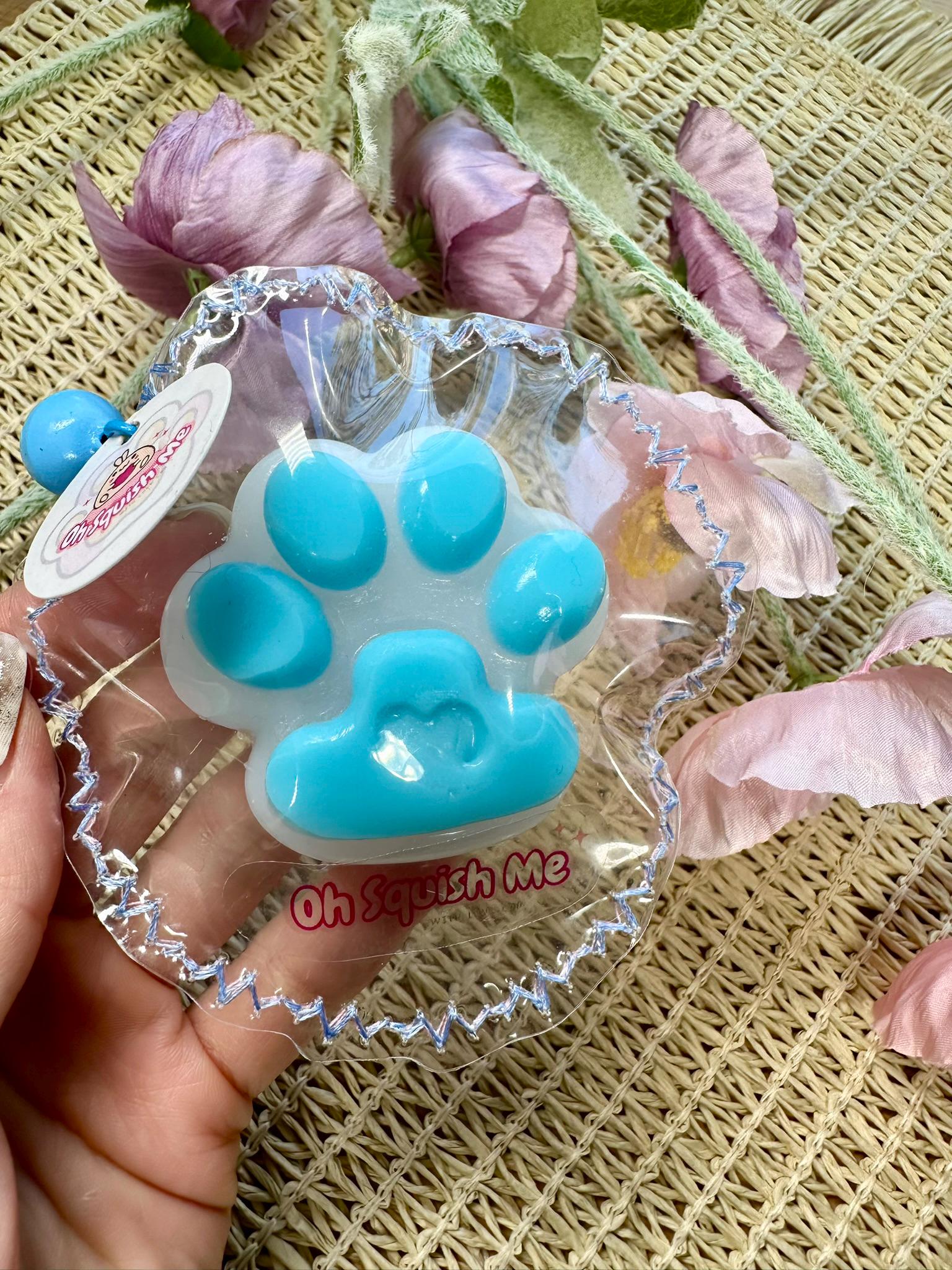 Handmade Translucent Paw splashed blue