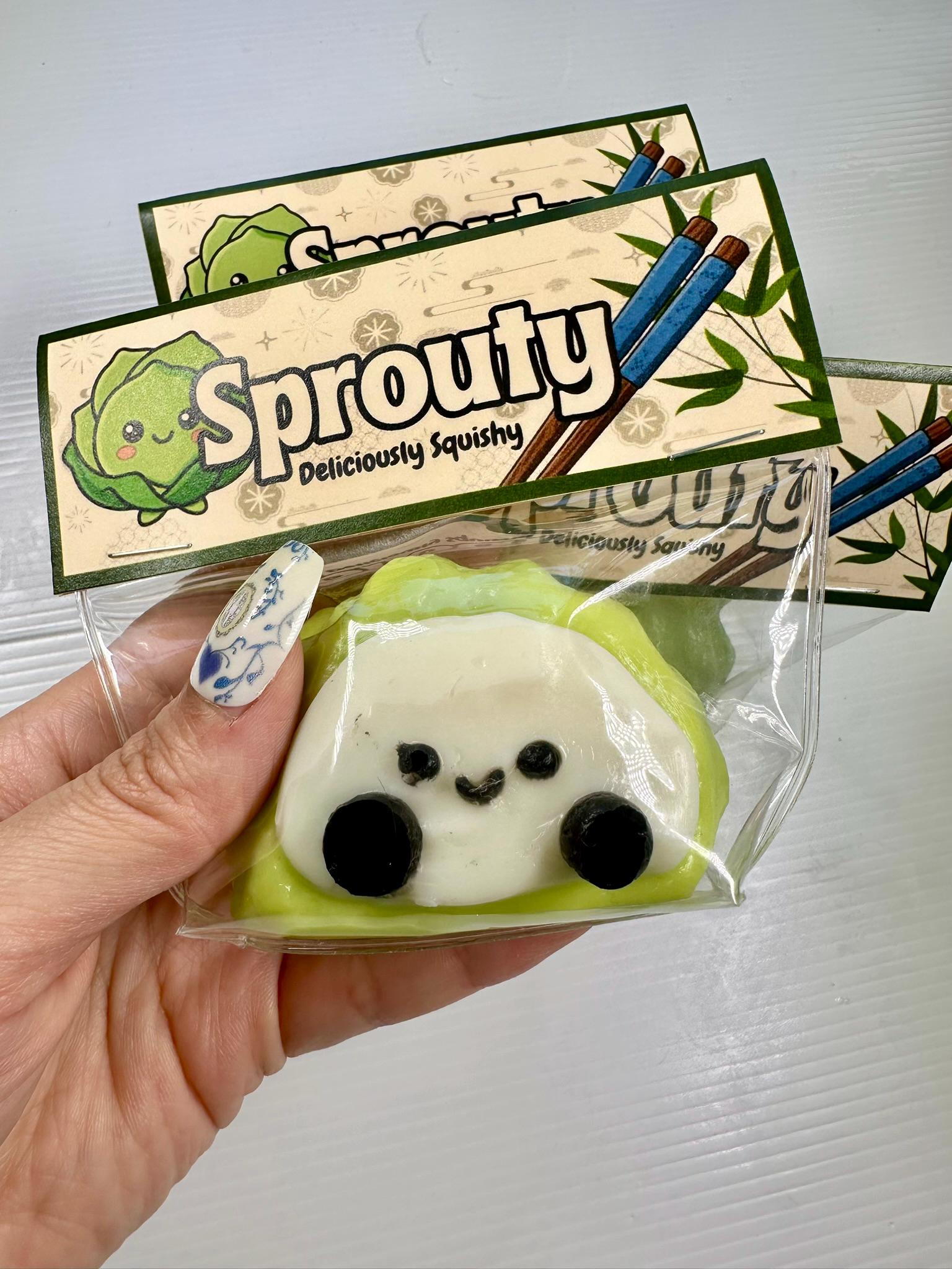 Sprouty the Cabbage Dumpling Squishy | Handmade, Slow-Rise Stress Relief | Sensory Fidget | Kawaii Gift thumbnail 2